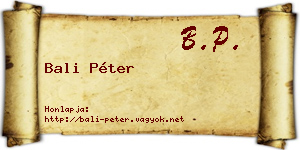 Bali Péter névjegykártya